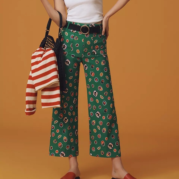 NWT MAEVE (ANTHROPOLOGIE) The Colette Cropped Wide-Leg Pants - SZ 25 - Picture 2 of 4